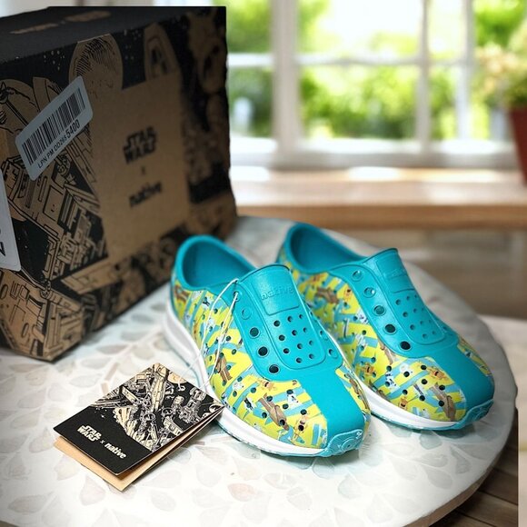Native X Star Wars Limited Edition Kids Shoes C9 R2D2 Yoda Chewbacca Slip On - Picture 10 of 15